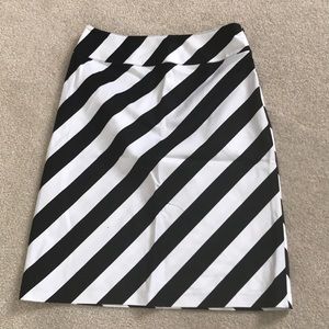 Black and white striped skirt